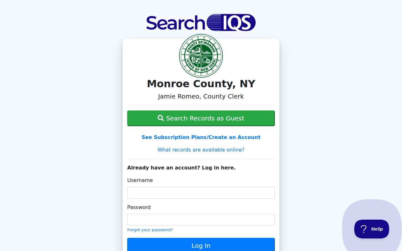 Monroe residents directory IQS land records search entry point